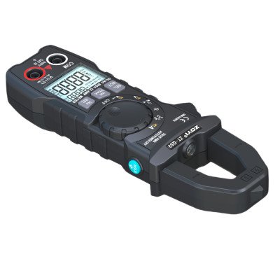 ZOYI ZT-QS9 clamp meter with test leads, backlight and flashlight feature