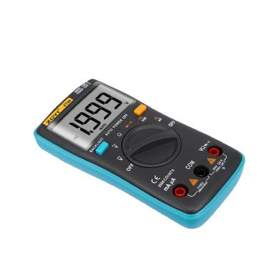 ZT-98 handheld multimeter measuring DC voltage with red and black probes