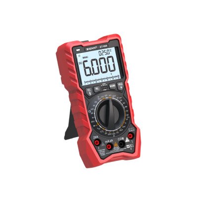 ZT-980E handheld multimeter measuring DC voltage with test probes