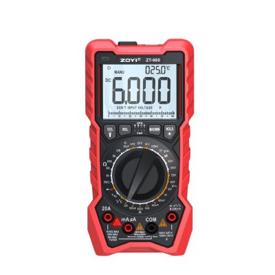 ZOYI ZT-980E digital multimeter front view with backlit LCD