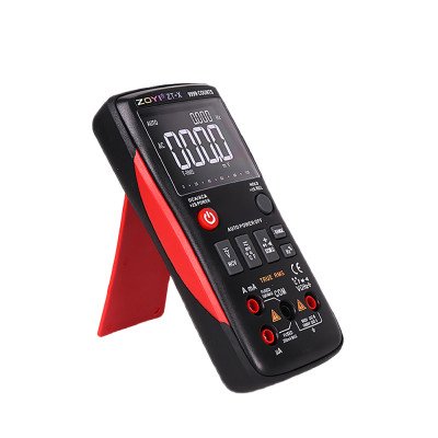ZOYI ZT-X smart tester measuring a live circuit with red and black probes