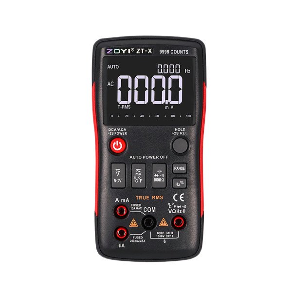 Smart Auto-Range True-RMS Digital Multimeter with Backlit Display (ZT-X)