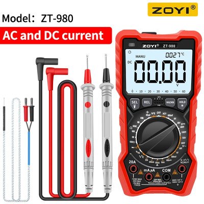 ZT-980E | True-RMS Digital Multimeter with VFC &  Transistor Tester