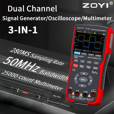 ZT-703S Handheld Oscilloscope Multimeter & Signal Generator