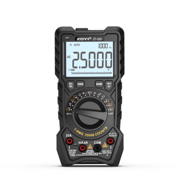 25,000-Count Large-Size Auto-Range True-RMS Digital Multimeter (ZT-225)