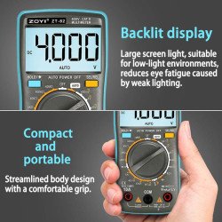 ZT-82 | True-RMS 6000-Count Digital Multimeter + Temp