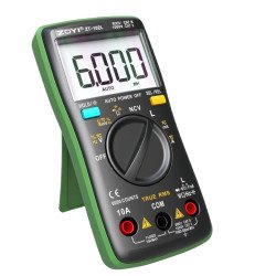 ZT-102L compact multimeter in protective holster on workbench
