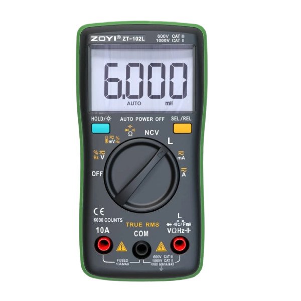 Digital Inductance Meter with Large Backlit LCD – Auto-Range (ZT-102L)
