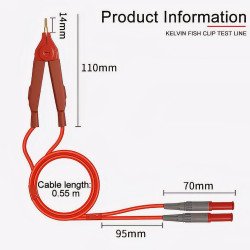 ZOYI 4-Wire Kelvin Test Leads for LCR Meter, ESR and Battery Resistance Testing