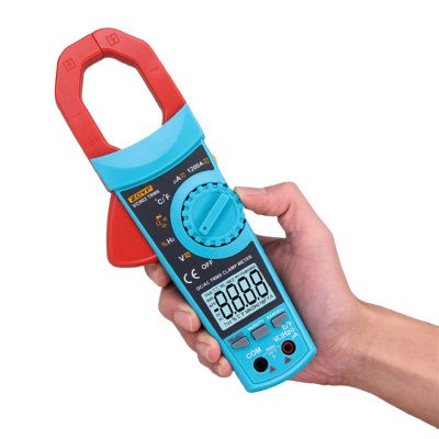 VC903 clamp meter with open jaws measuring live conductor
