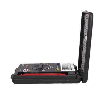 ZOYI VC921 compact multimeter with foldable leads and protective case