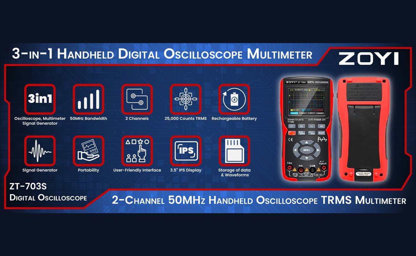 ZOYI ZT-703S – Dual-Channel Oscilloscope Multimeter for Professional Diagnostics