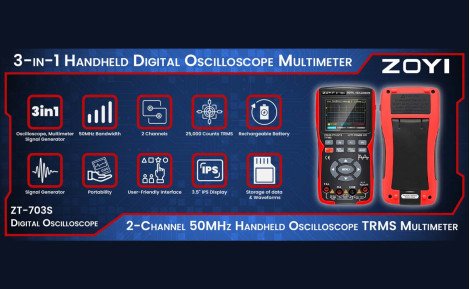 ZOYI ZT-703S – Dual-Channel Oscilloscope Multimeter for Professional Diagnostics