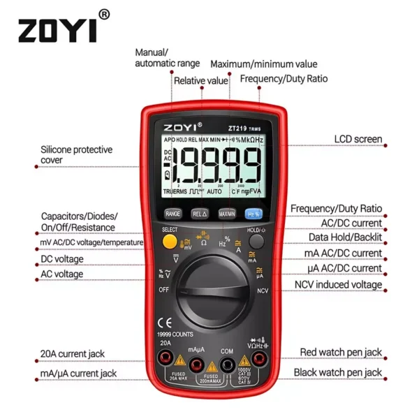 ZOYI ZT-219 Professional Multimeter Automotive High Accuracy - Image 9