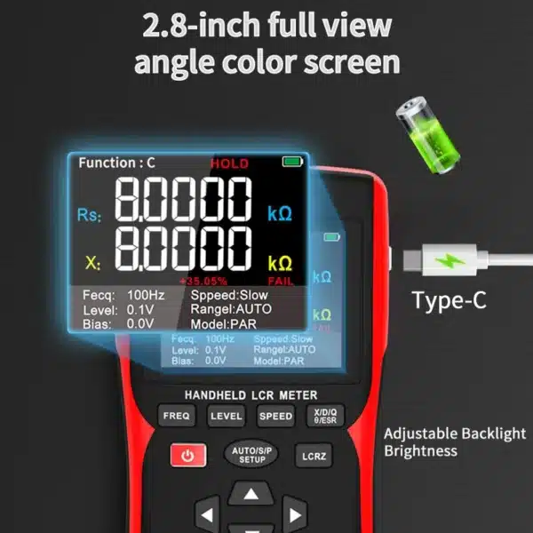 ZOYI ZT-DQ02 LCR Meter Digital Bridge + Kelvin Clips - Image 5