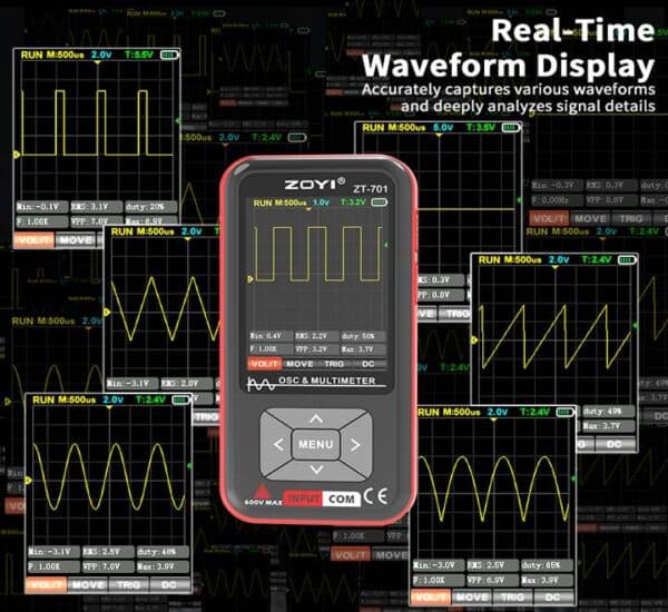 Digital oscilloscope waveforms