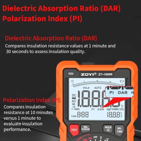 ZOYI ZT-1000R Digital Insulation Resistance Tester Multimeter - Image 2