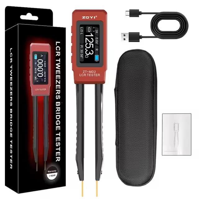 ZOYI ZT-MD2 LCR Tweezers – Smart LCR Bridge Tester 100 kHz, OLED Display - Image 9