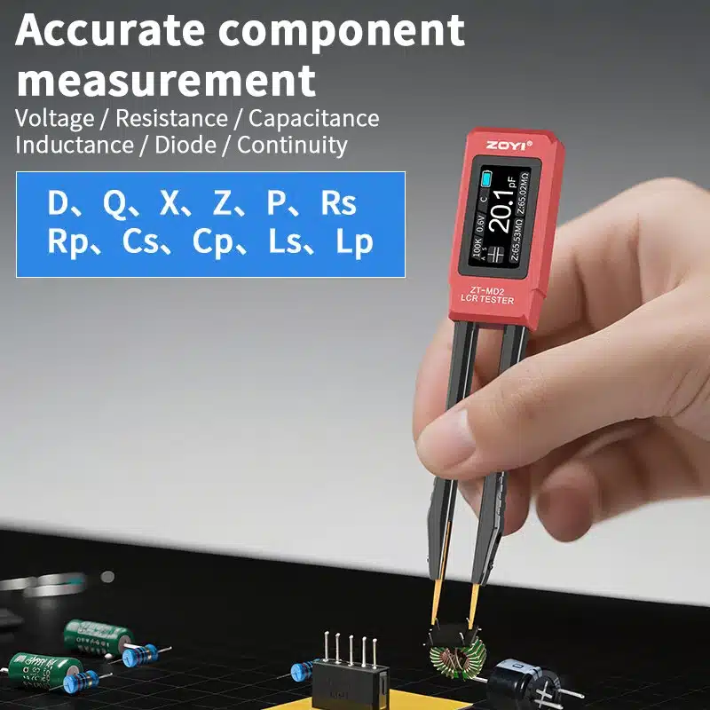 ZOYI ZT-MD2 LCR Tweezers – Smart LCR Bridge Tester 100 kHz, OLED Display - Image 7