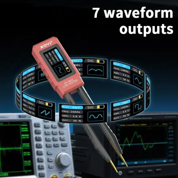 ZT-MD2 LCR tweezers OLED display showing measurement values