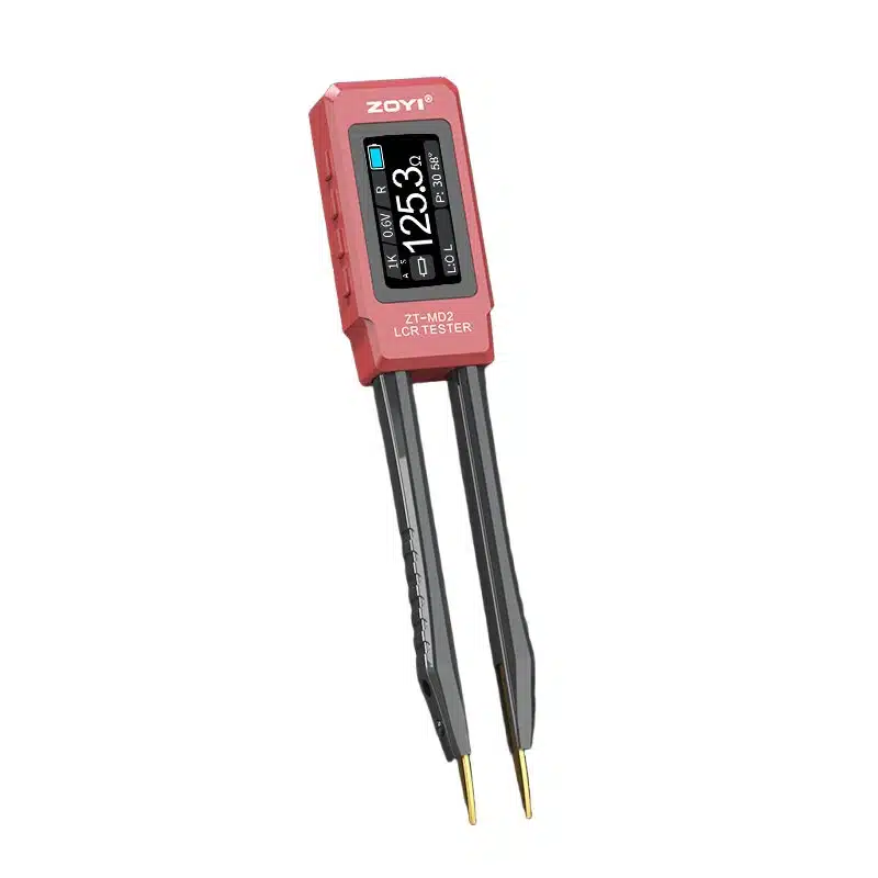 ZOYI ZT-MD2 LCR tweezers auto-identify SMD component on PCB