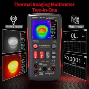 ZOYI ZT-R02 thermal imaging multimeter front view with 2.4 inch display